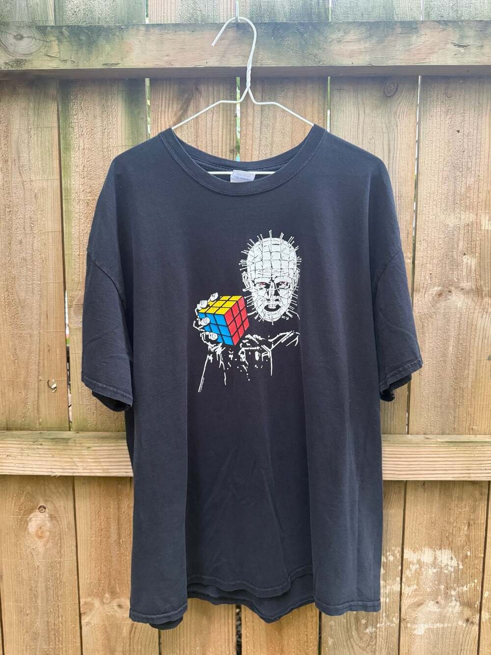 Hellraiser Pinhead Holding Rubik's Cube Graphic T-Shirt